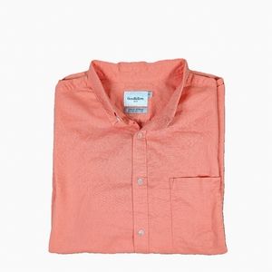 EUC GOODFELLOW & CO button down linen salmon shirt